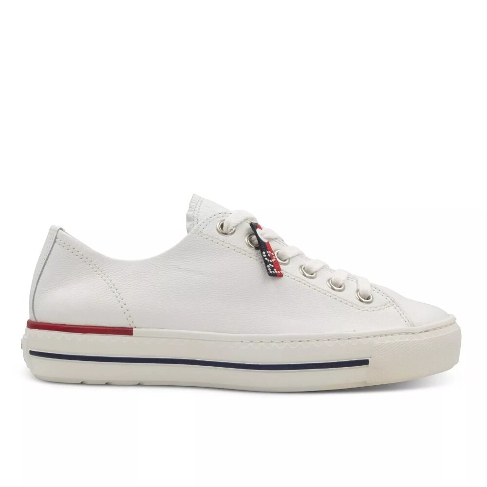 NEW$400 PAUL GREEN Carly Low Top Sneaker leather LACE-UP WHITE SHOES 11.5 (TE22)